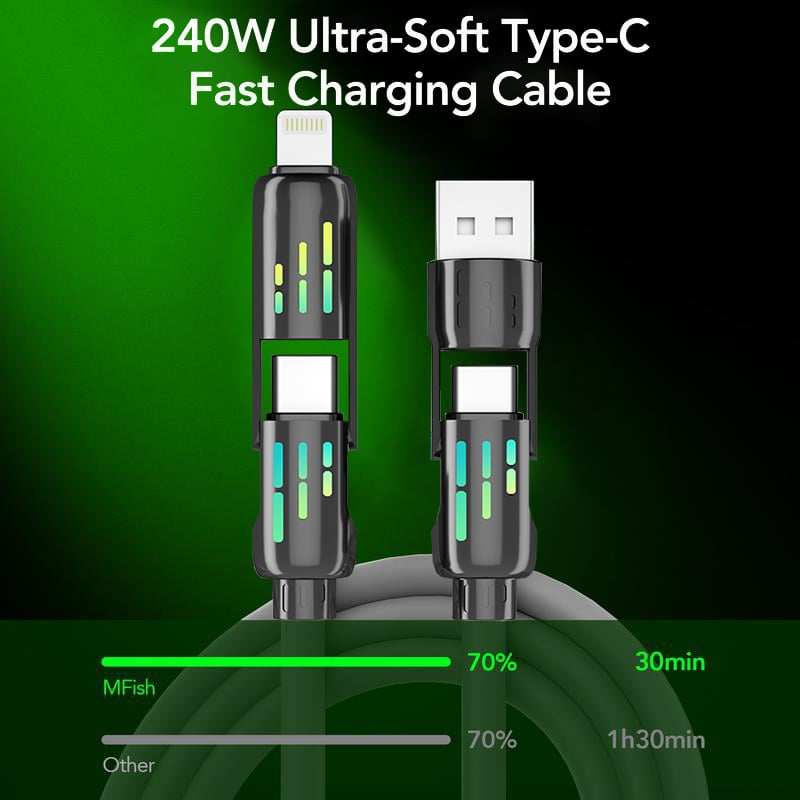 240W 4-in-1 USB C Cable. Wireless cable for iphone