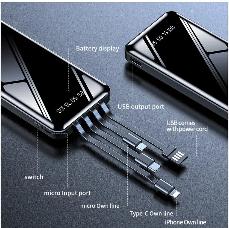 Micro USB, Type C, USB/Micro 4-in-1 Power Bank