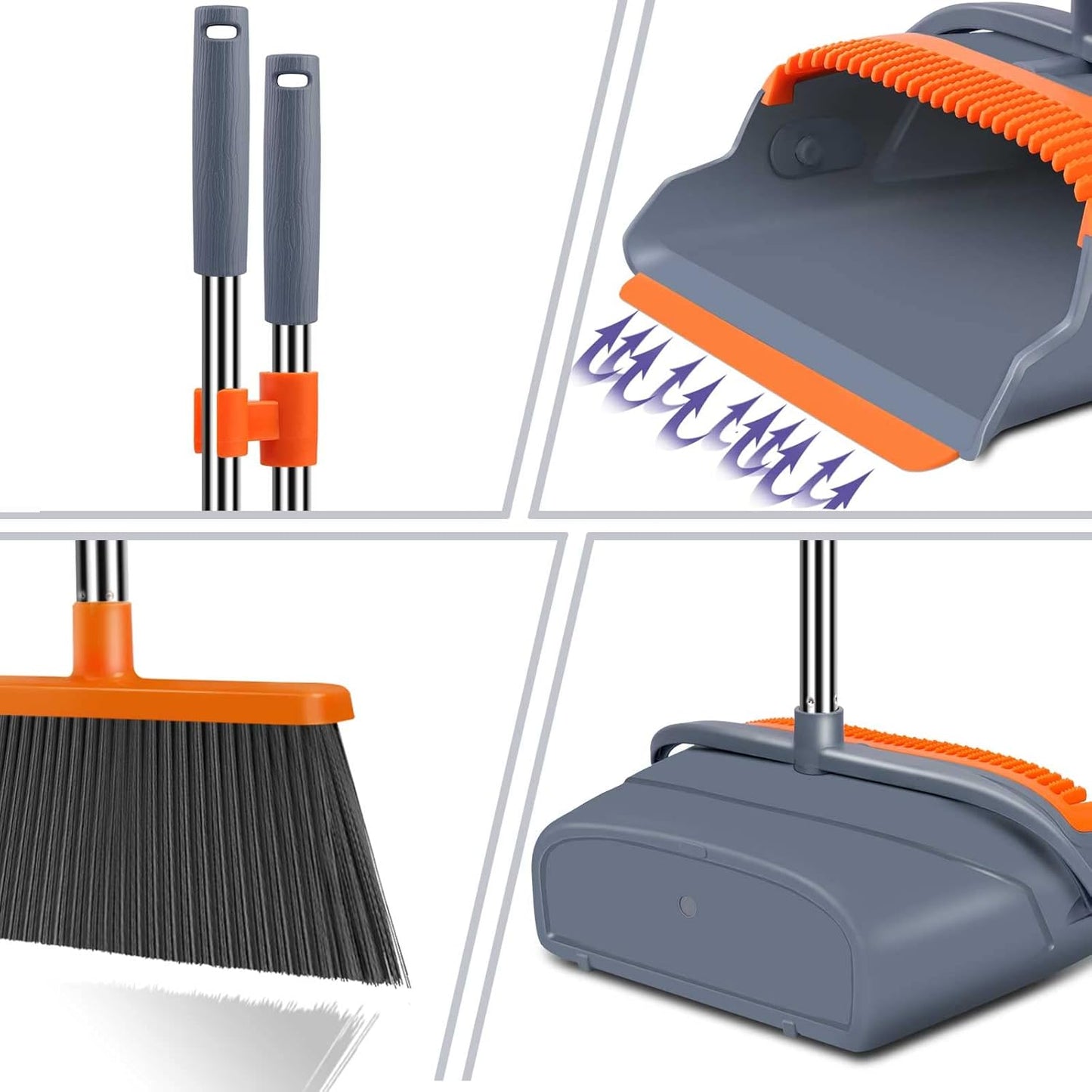 Kelamayi Self-Cleaning Broom and Dustpan set