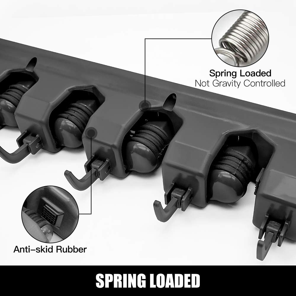 IMILLET Mop & Broom Holder – 2 Pack Wall Organizer (Black)