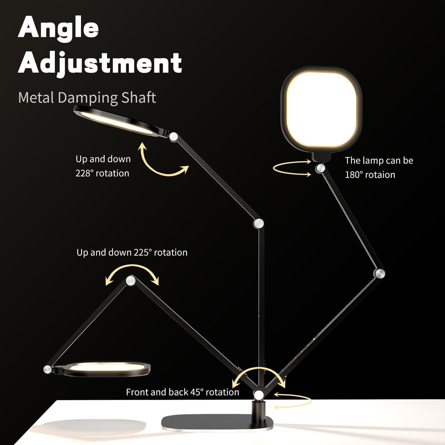 LED Desk Lamp with Adjustable Swing Arm