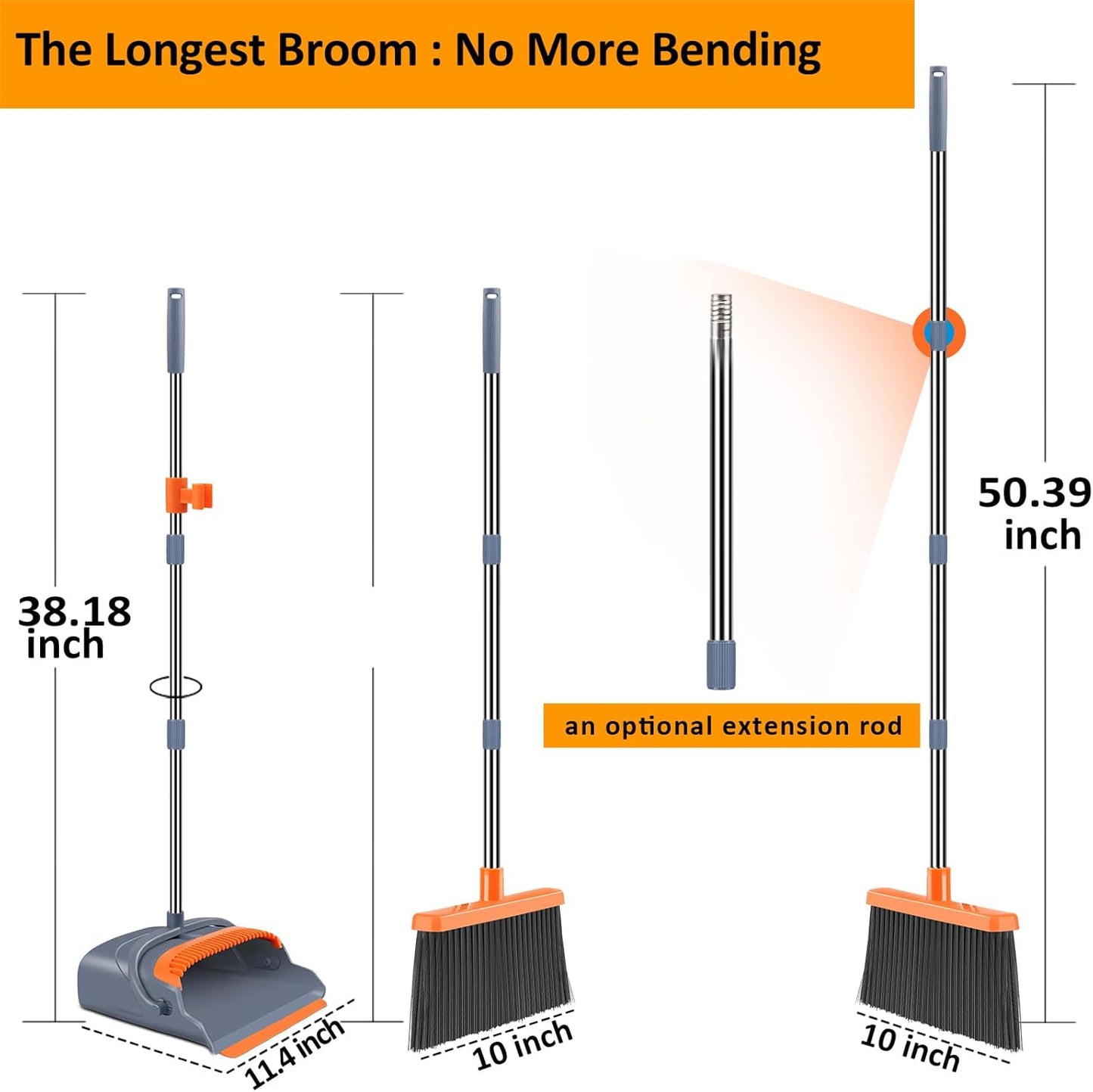 Kelamayi Self-Cleaning Broom and Dustpan set
