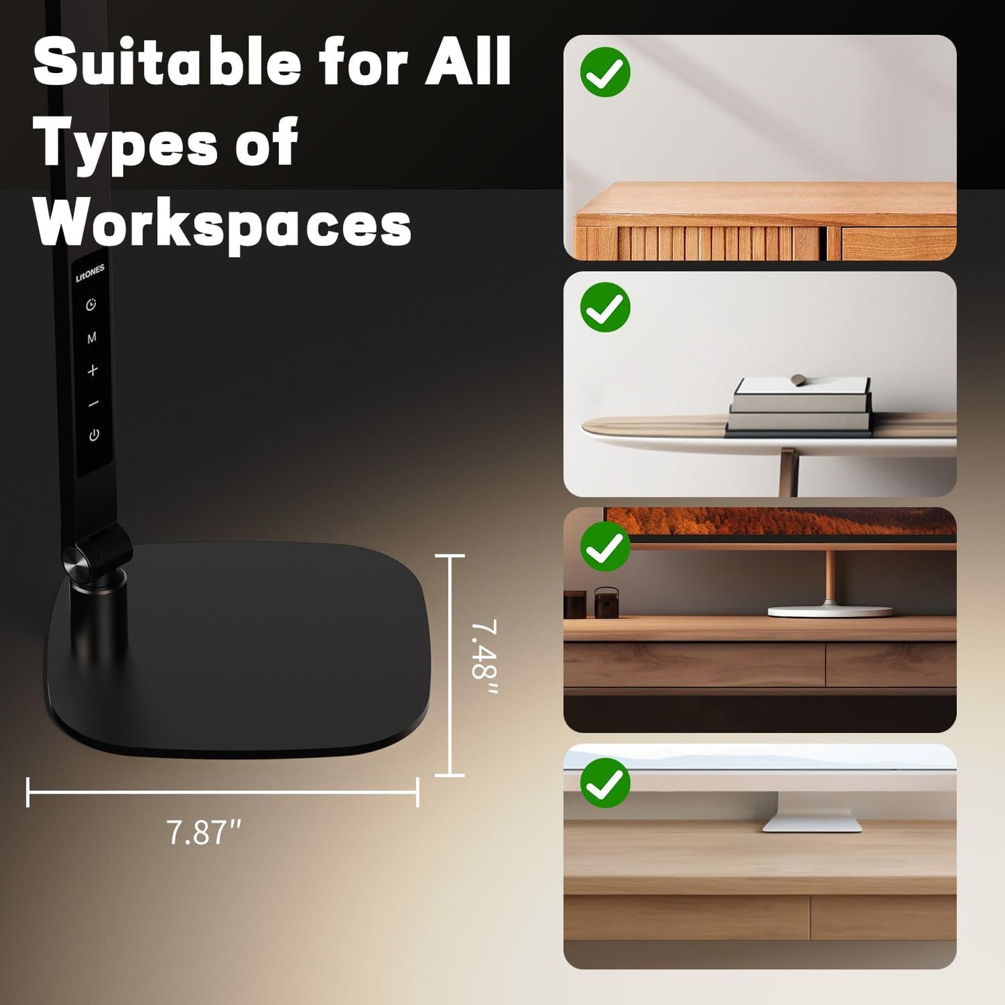 LED Desk Lamp with Adjustable Swing Arm