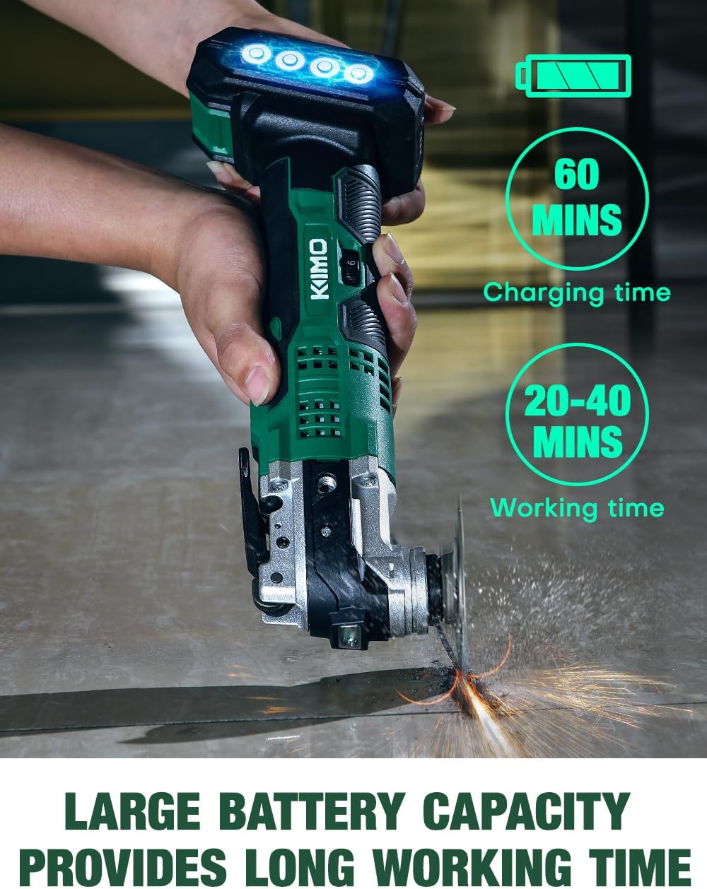 KIMO 20V Cordless Oscillating Multi-Tool Kit – 26 Accessories