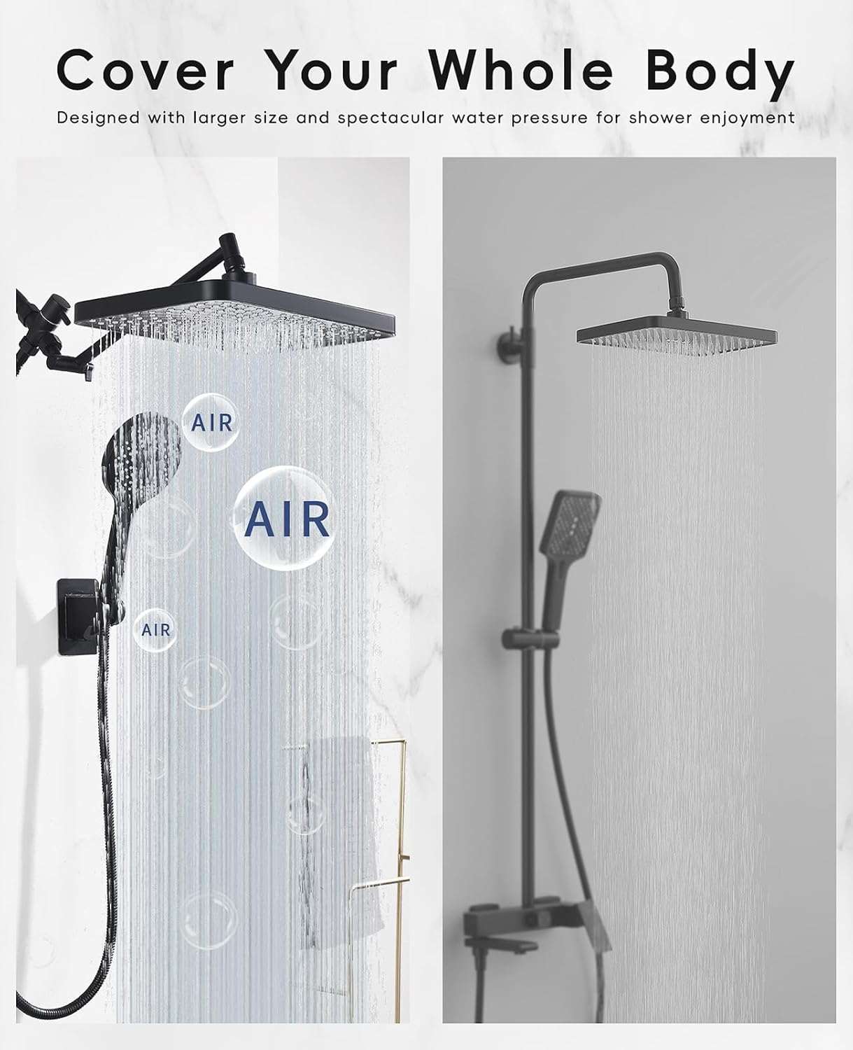 12.2" High-Pressure Rain Shower with Handheld