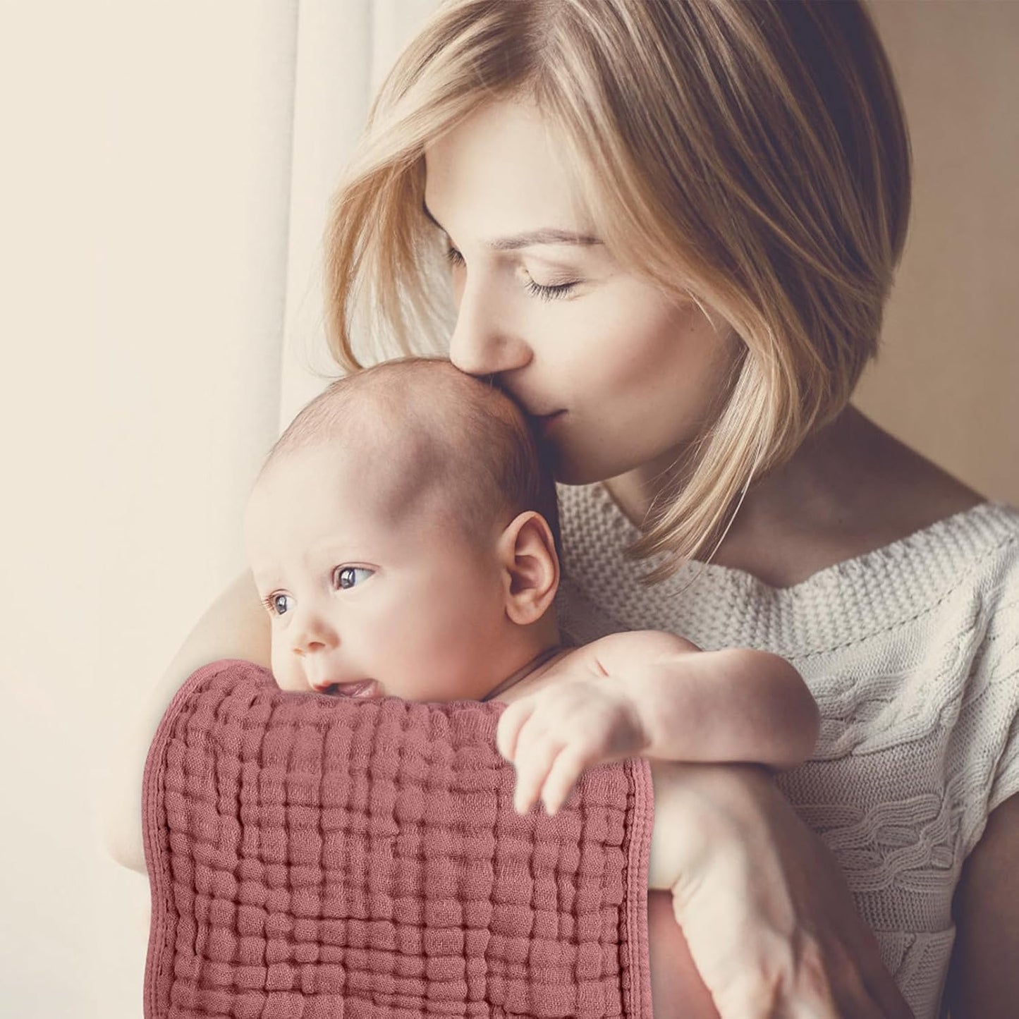 ooxii 6-Pack Muslin Burp Cloths for Baby Girls – Ultra Soft 100% Cotton