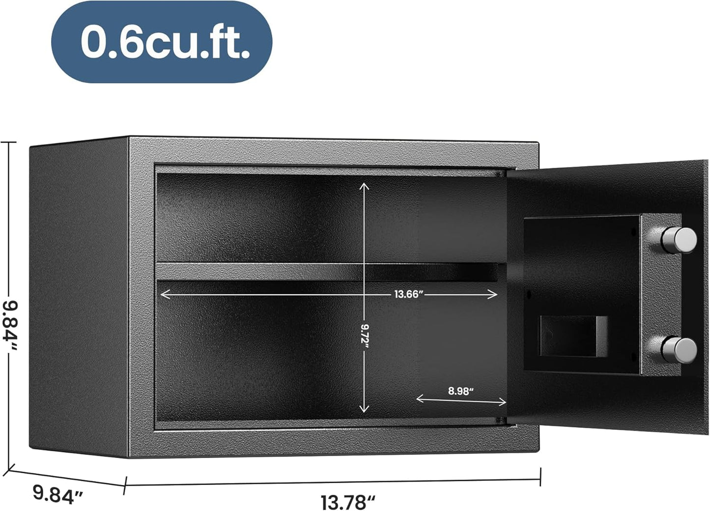 Home & Office Security Safe – 0.6 Cu Ft Digital Lock