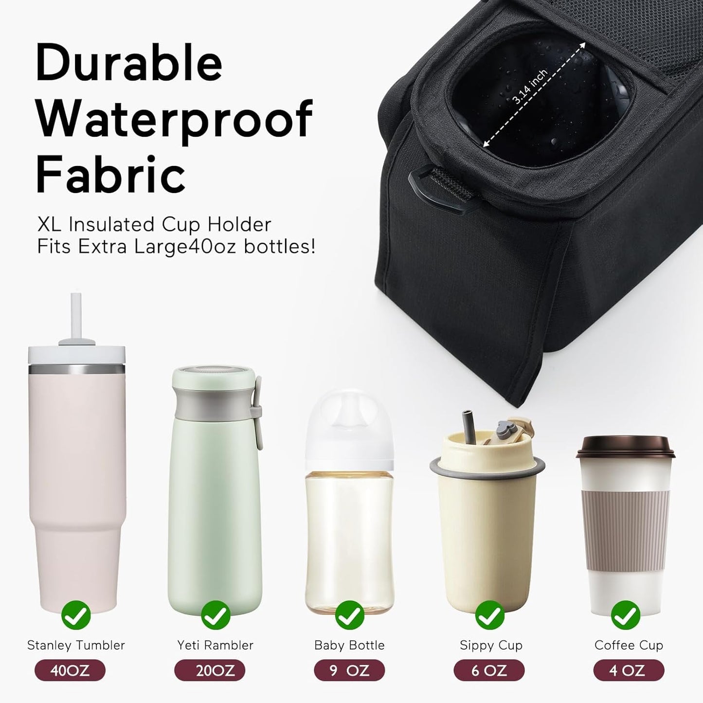 Universal Stroller Organizer – Momcozy Insulated Cup & Phone Holder