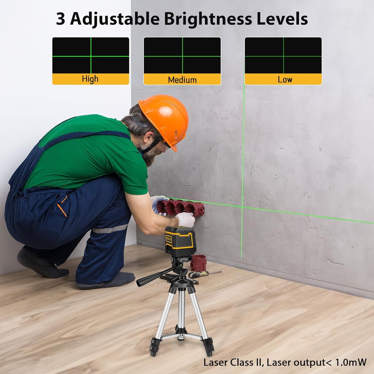 Green Laser Level with Tripod – Self-Leveling Cross Line Tool for Precision Home & DIY Projects