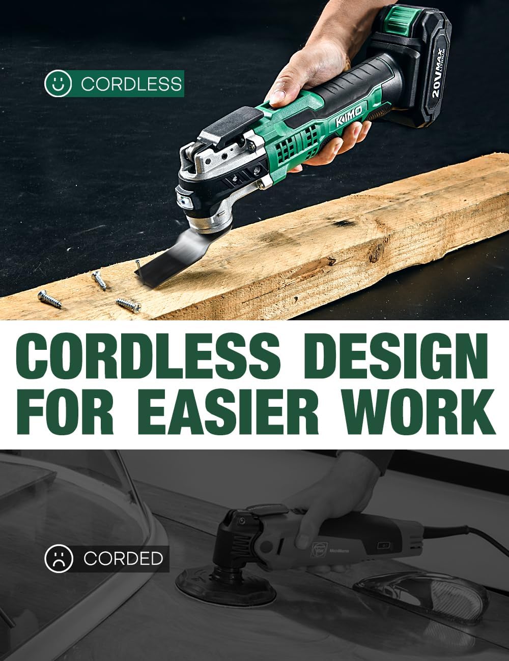 KIMO 20V Cordless Oscillating Multi-Tool Kit – 26 Accessories