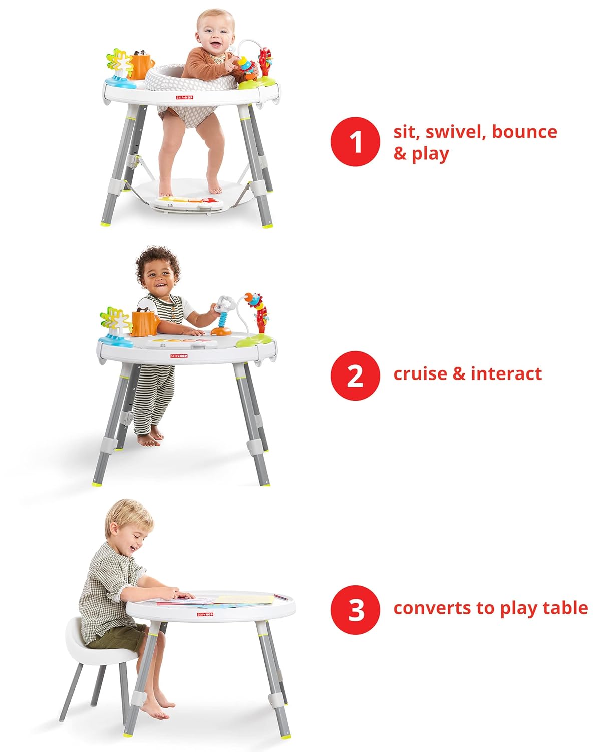 Skip Hop Baby Activity Center – Interactive 3-Stage Play Station, 4mo+