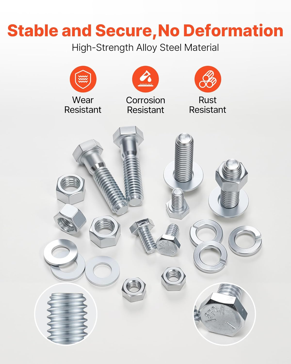 VEVOR 566-Piece Bolts, Nuts & Washers Assortment Kit