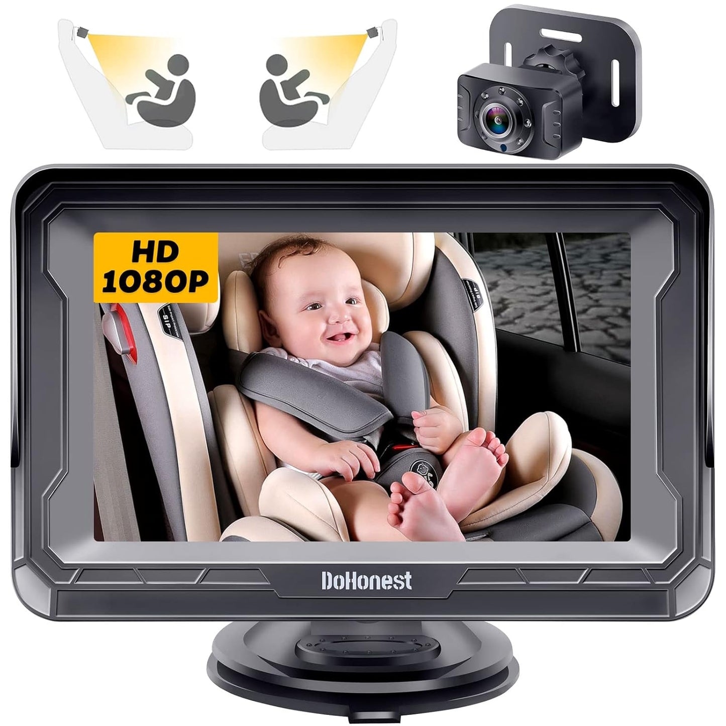 DoHonest HD Baby Car Camera – 1080P Rear Monitor with Night Vision