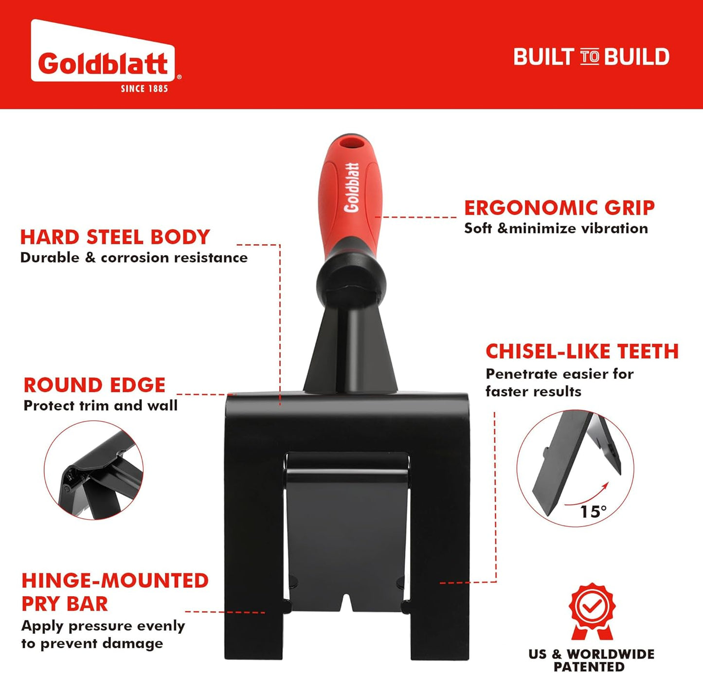 Goldblatt Trim Puller – Heavy-Duty Multi-Tool for Tile, Baseboard & Floor Removal
