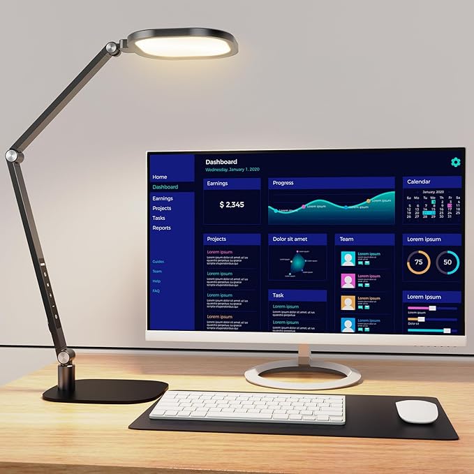 LED Desk Lamp with Adjustable Swing Arm