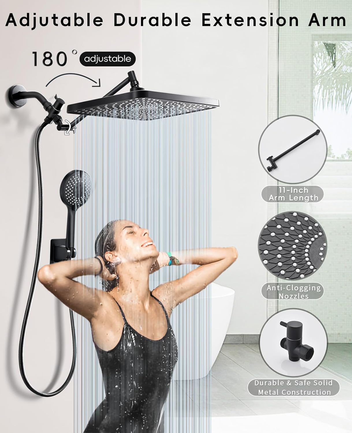 12.2" High-Pressure Rain Shower with Handheld