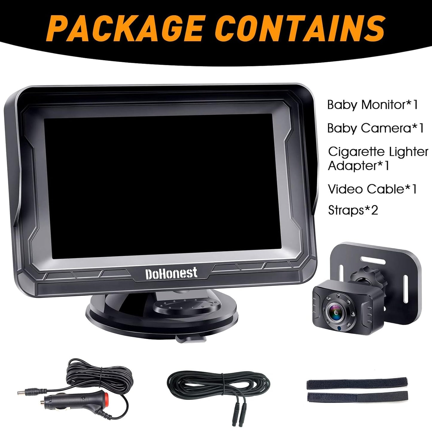 DoHonest HD Baby Car Camera – 1080P Rear Monitor with Night Vision