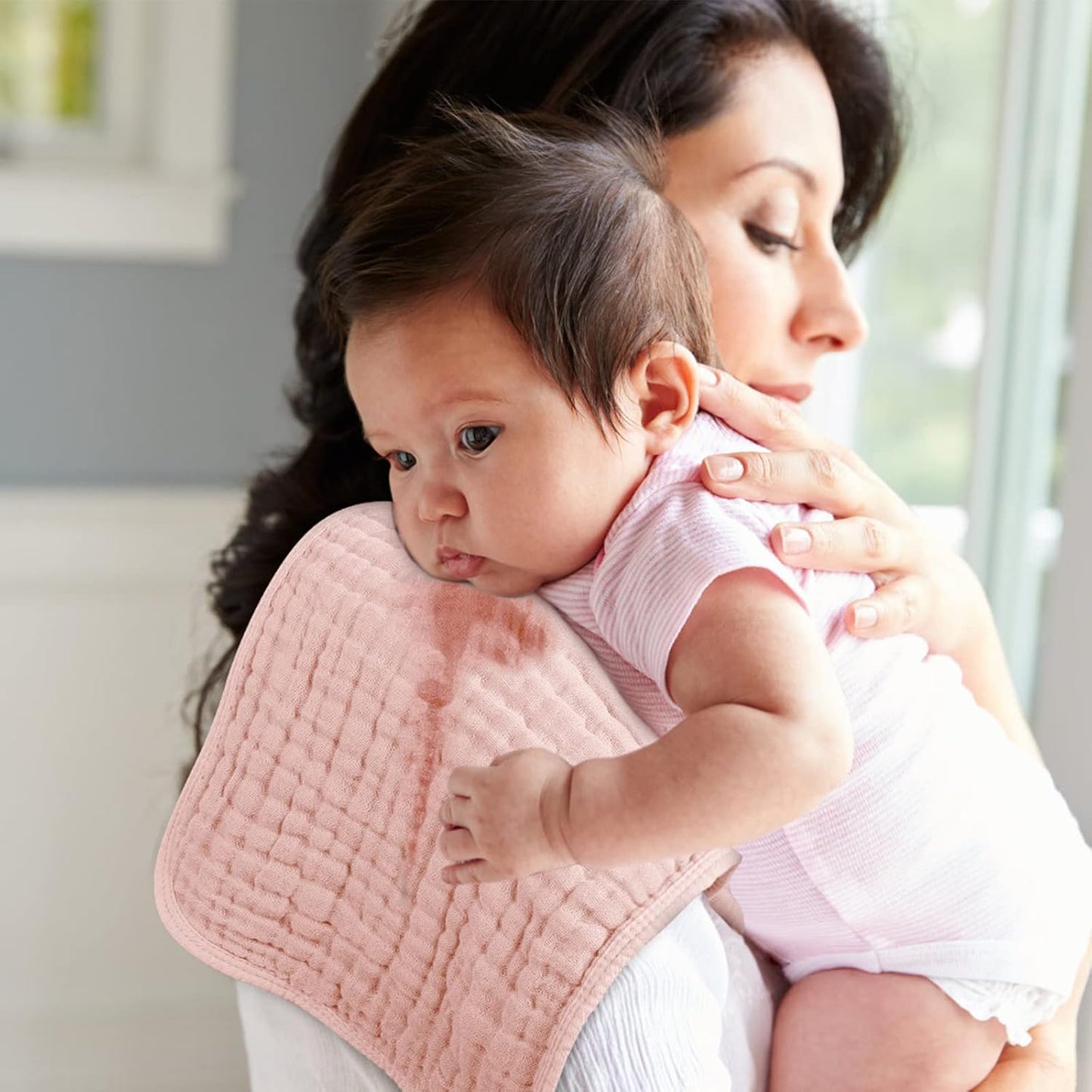 ooxii 6-Pack Muslin Burp Cloths for Baby Girls – Ultra Soft 100% Cotton