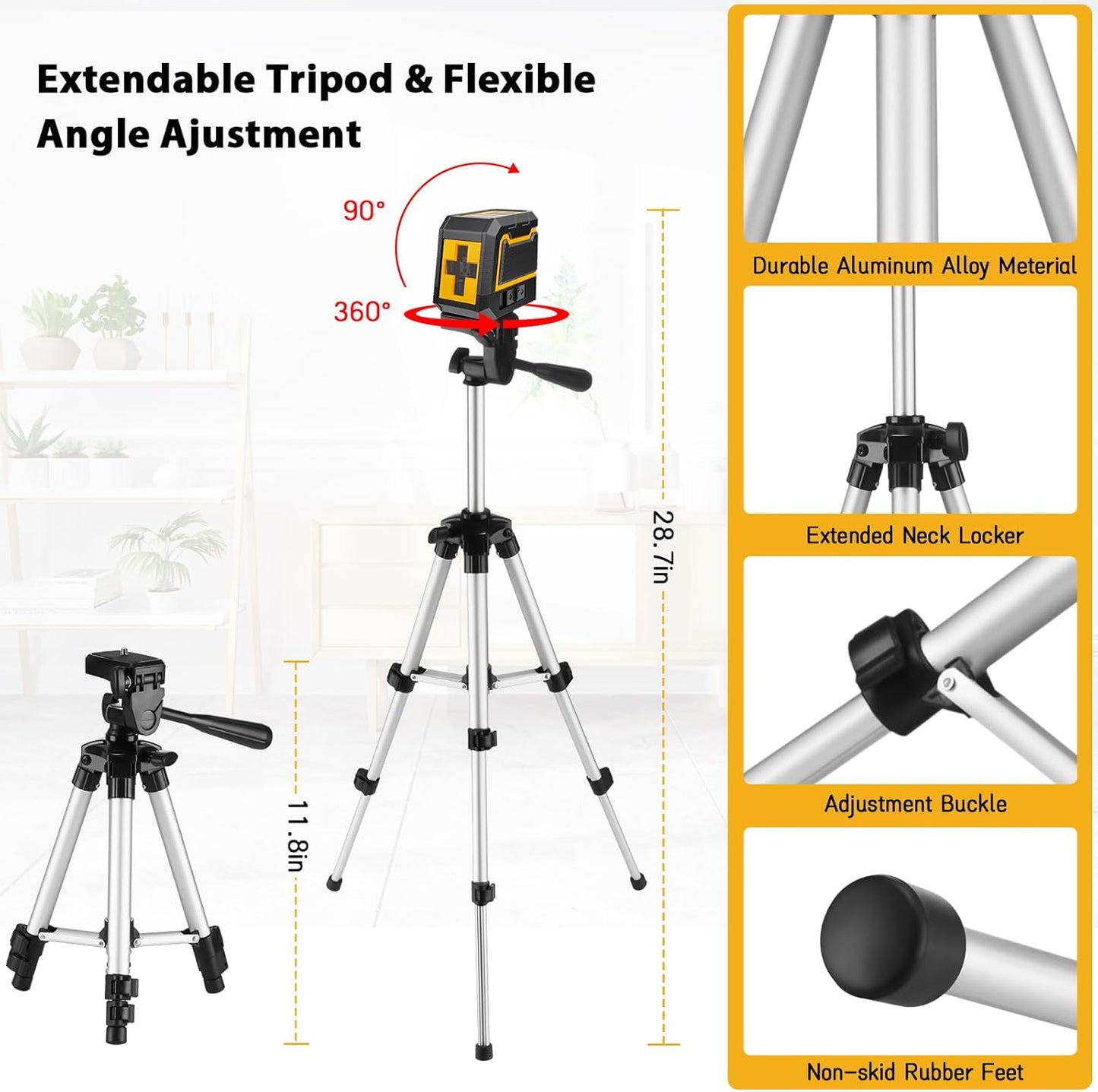 Green Laser Level with Tripod – Self-Leveling Cross Line Tool for Precision Home & DIY Projects