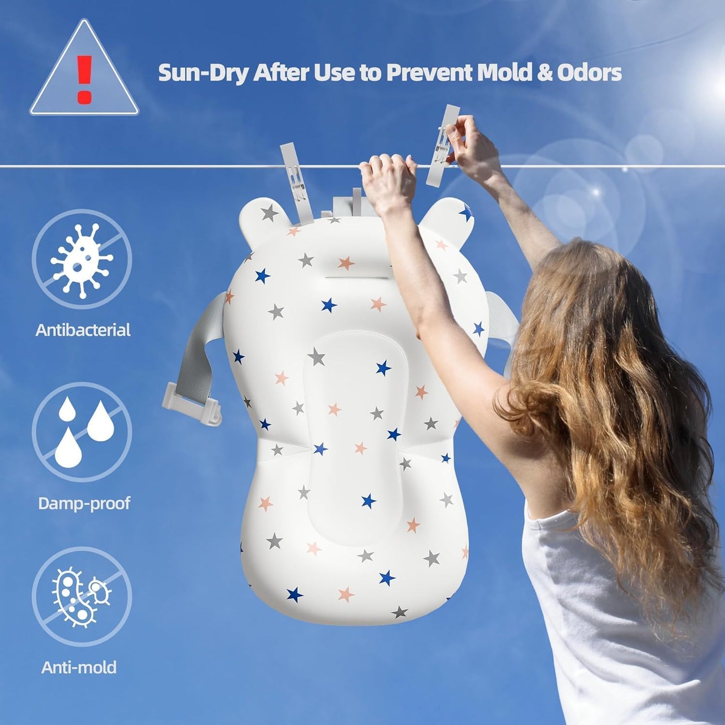 Collapsible Baby Bathtub – Soft Cushion, Built-in Thermometer & Foldable Design (0–36 Months)