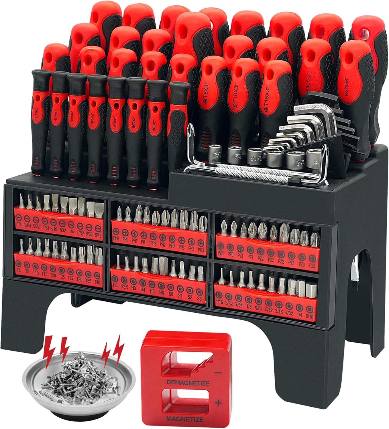 118PCS Magnetic Screwdriver & Precision Tool Set with Rack