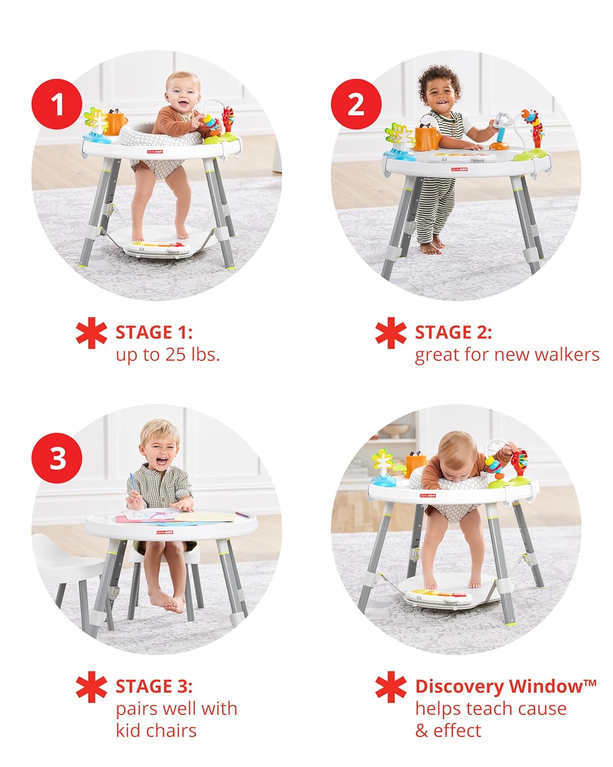 Skip Hop Baby Activity Center – Interactive 3-Stage Play Station, 4mo+
