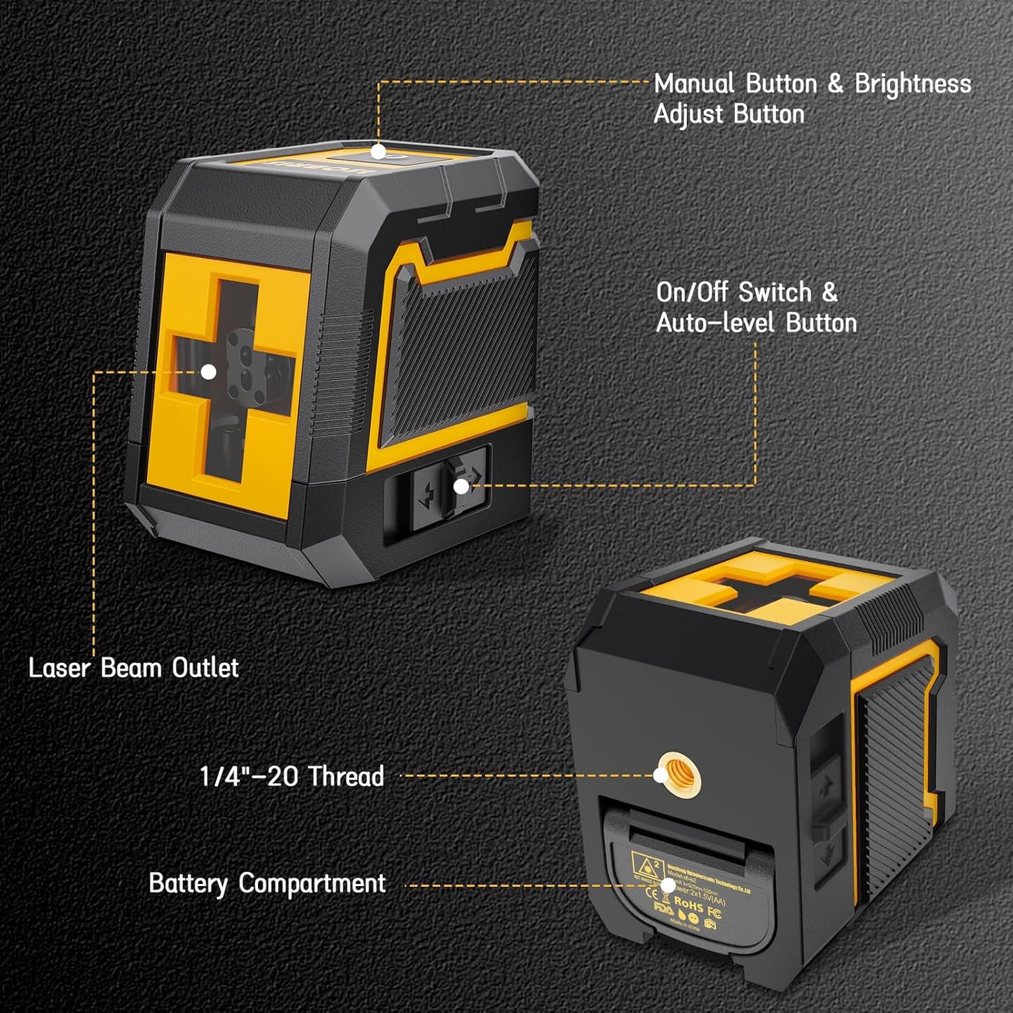 Green Laser Level with Tripod – Self-Leveling Cross Line Tool for Precision Home & DIY Projects