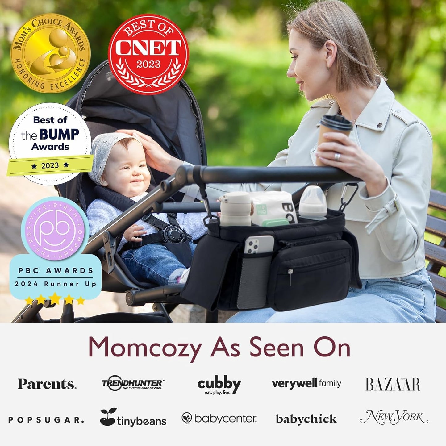 Universal Stroller Organizer – Momcozy Insulated Cup & Phone Holder