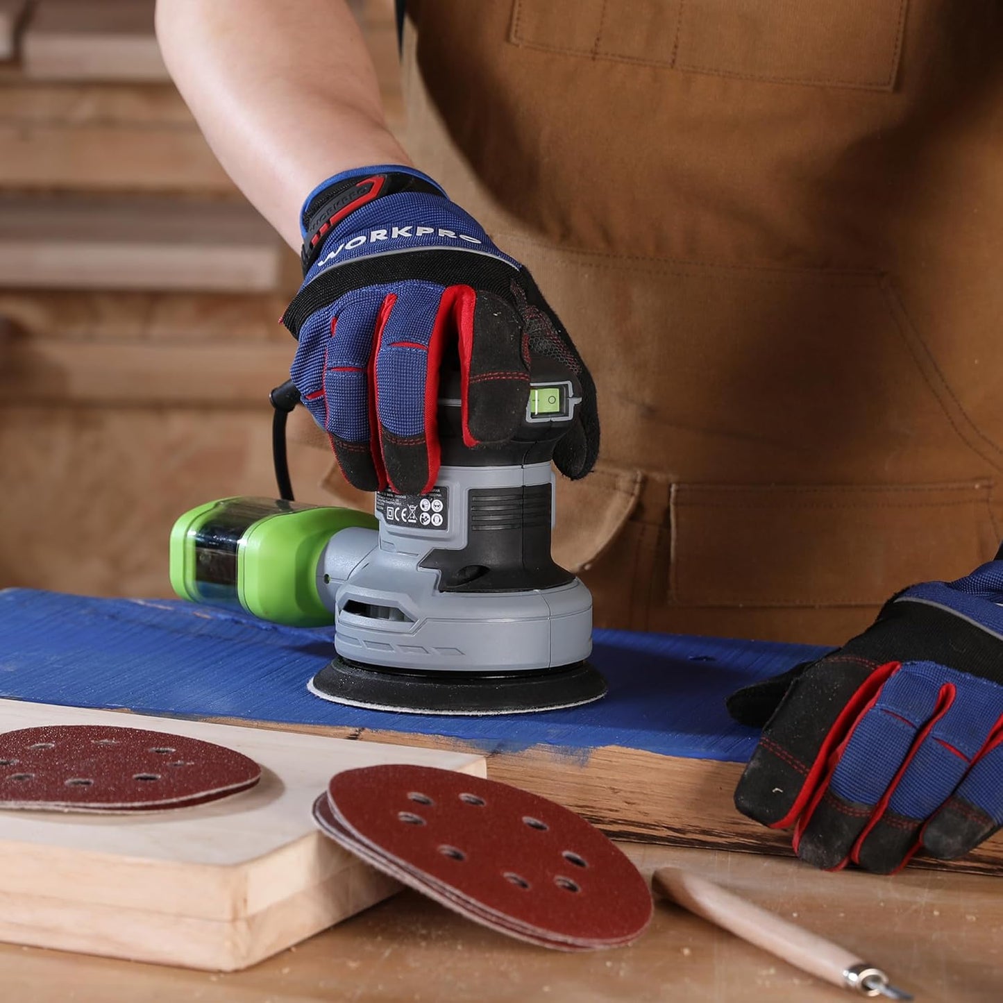 WORKPRO 150-Piece 5" 8-Hole Sanding Disc Set