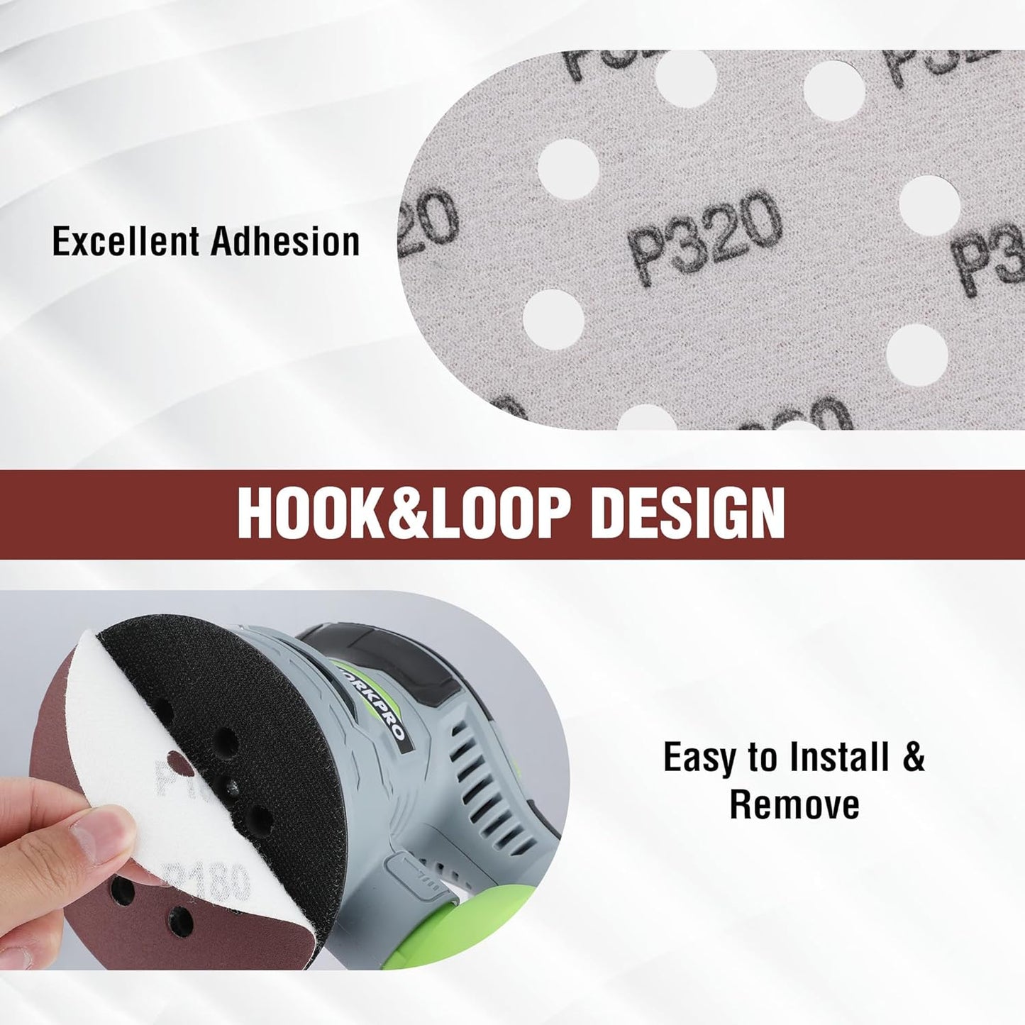 WORKPRO 150-Piece 5" 8-Hole Sanding Disc Set