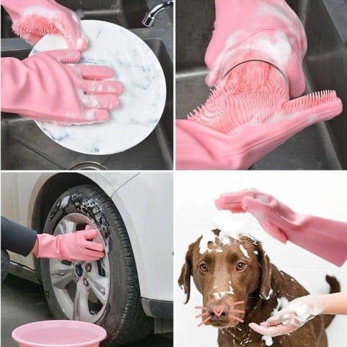 Silicone Washing Gloves – 2-in-1 Dishwashing & Multi-Purpose Cleaning Gloves 🧤✨